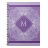 渦巻は紫色のモノグラムの螺線形ノートを模造します ノートブック (正面)