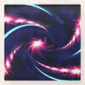 渦巻アートき ガラスコースター (正面)