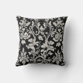 渦巻エレガントきつる植物付き白ダマスク織物 クッション (裏面)