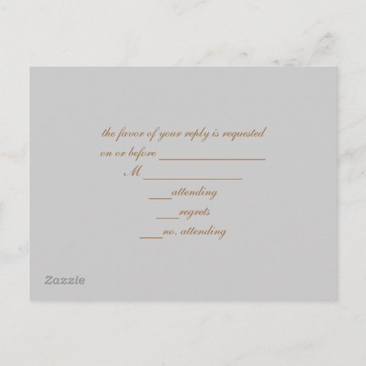 渦巻エレガントきシャンデリアのヴィンテージ結婚式rsvp インビテーションポストカード (裏面)