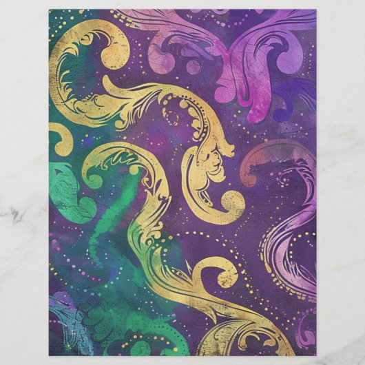 渦巻エレガントき旋回と繁栄スクラップブック紙 (正面)