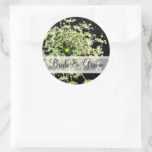 渦巻エレガントき結婚式用シールの野生の花 ラウンドシール (バッグ)