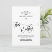 渦巻エレガントく書結婚のシンプル 招待状 (スタンド正面)