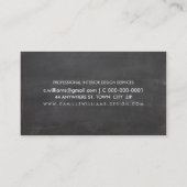 渦巻エレガントスタイリッシュきアールヌーボーシャルボードグレー 名刺 (裏面)