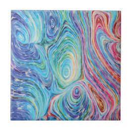 渦巻カラフルきセラミックタイル タイル