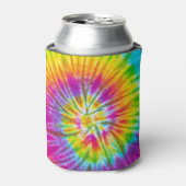 渦巻カラフルきタイダイ抽象芸術。 缶クーラー (缶正面)