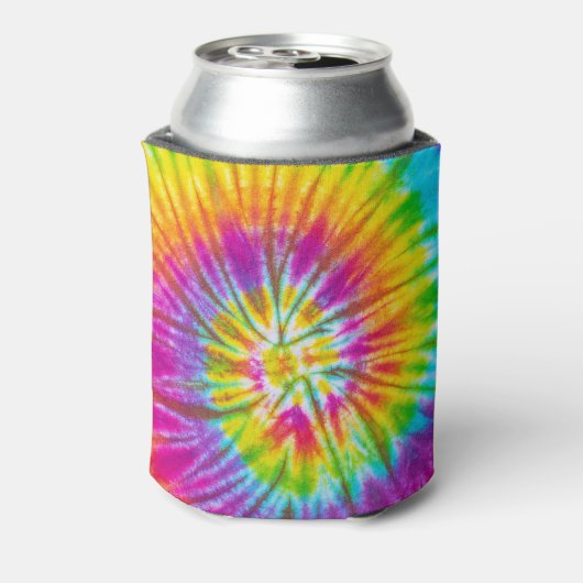 渦巻カラフルきタイダイ抽象芸術。 缶クーラー (缶裏面)