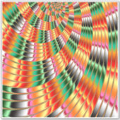 渦巻カラフルきフラクタルデザイン シール (正面)