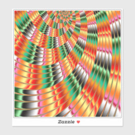 渦巻カラフルきフラクタルデザイン シール