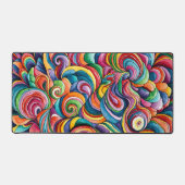 渦巻カラフルき水色抽象芸術 デスクマット (正面)