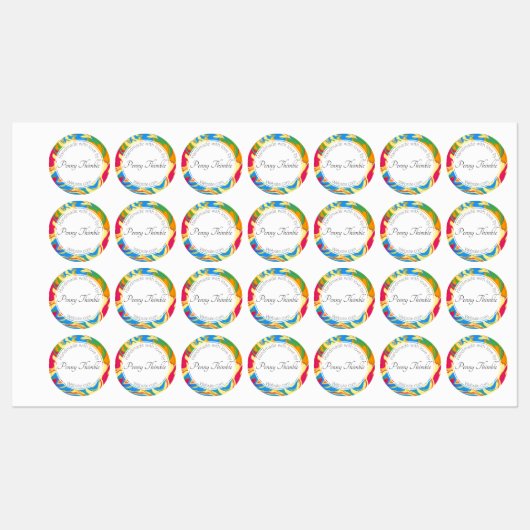 渦巻カラフルき絵を描 ラベル (シート)