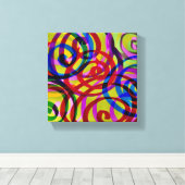 渦巻カラフルき キャンバスプリント (インサイチュ (ウッドフロア))