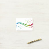 渦巻カラフルき ポストイット (デスク上)