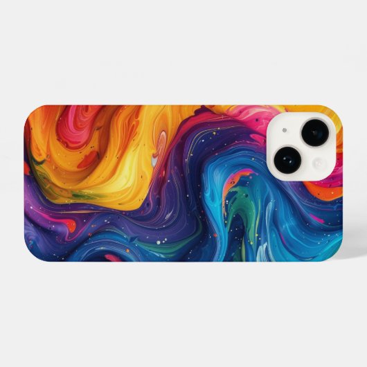 渦巻カラフルき iPhoneケース (裏面横)