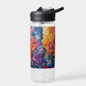 渦巻サイケデリックき油塗装 ウォーターボトル (左面)