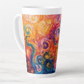 渦巻サイケデリックき油塗装 カフェラテマグ (左アングル)