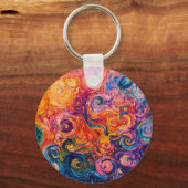 渦巻サイケデリックき油塗装 キーホルダー (裏面)