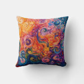 渦巻サイケデリックき油塗装 クッション (裏面)