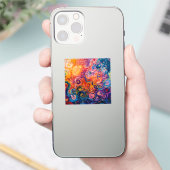 渦巻サイケデリックき油塗装 シール (スマートフォン)