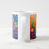 渦巻サイケデリックき油塗装 ジャンボコーヒーマグカップ (裏面)