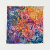 渦巻サイケデリックき油塗装 タペストリー (正面(横))