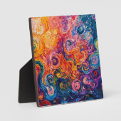 渦巻サイケデリックき油塗装 フォトプラーク (正面)