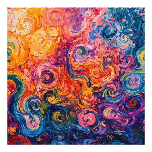 渦巻サイケデリックき油塗装 フォトプリント            (正面)