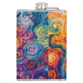 渦巻サイケデリックき油塗装 フラスク (裏面)