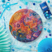 渦巻サイケデリックき油塗装 ペーパープレート (パーティー)