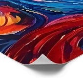 渦巻サイケデリックき油塗装 ポスター (角)