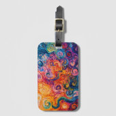 渦巻サイケデリックき油塗装 ラゲッジタグ (正面縦)