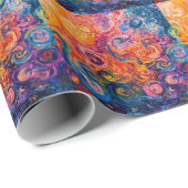 渦巻サイケデリックき油塗装 ラッピングペーパー (ロールコーナー)