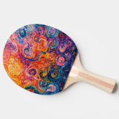 渦巻サイケデリックき油塗装 卓球ラケット (横)