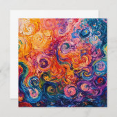 渦巻サイケデリックき油塗装 招待状 (正面/裏面)