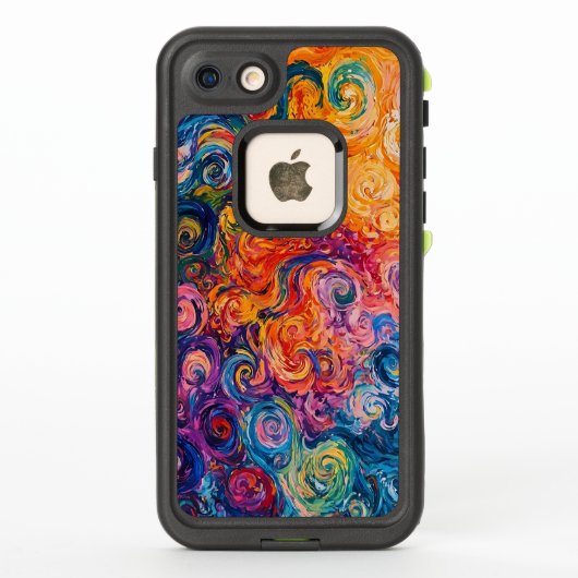 渦巻サイケデリックき油塗装 LifeProof iPhoneケース (裏面)