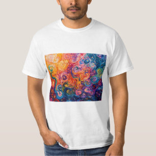 渦巻サイケデリックき油塗装 Tシャツ