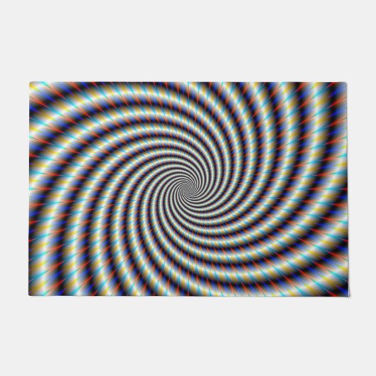渦巻サイケデリックき ドアマット (正面)