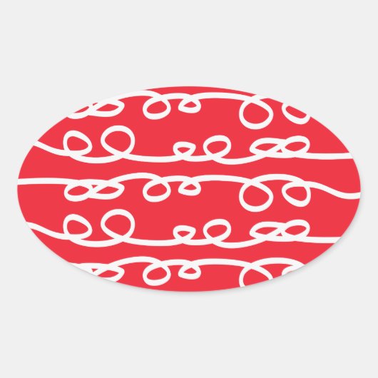 渦巻パターン（の模様が）あるく 楕円形シール (正面)
