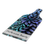 渦巻パーソナライズされたきティール(緑がかった色)と青花びら カッティングボード (角)