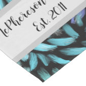 渦巻パーソナライズされたきティール（緑がかった色）と青花びら ミディアムテーブルランナー (コーナー)