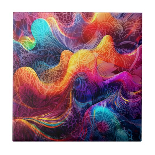 渦巻ファンシーきセラミック タイル (正面)