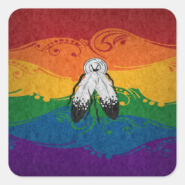 渦巻ファンシーき旋回した二千のプライド旗 スクエアシール