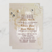 渦巻フォーマルエレガントき旋回シャンデリアのヴィンテージ結婚式 招待状 (正面/裏面)