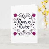 渦巻ボタンを持つBuncoの可愛い人 カード (黄色い花)