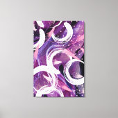 渦巻モダンき紫色の煙霧抽象芸術24"x36" キャンバスプリント (正面)