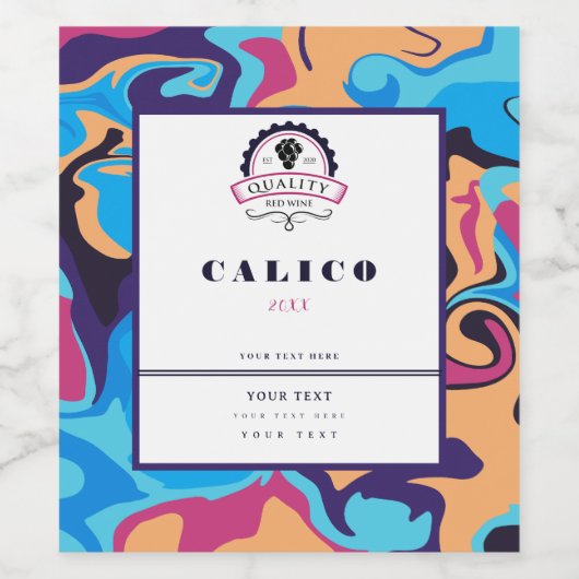 渦巻モダンき ワインラベル (シングルラベル)