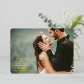 渦巻モダンき |写真カスタム日付の保存実在 箔招待状 (立ち正面)