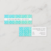 渦巻モダンエレガントき模様アクア スキニー名刺 (正面/裏面)