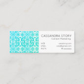 渦巻モダンエレガントき模様アクア スキニー名刺 (裏面)