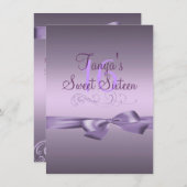 渦巻及び弓紫色の誕生日の招待 招待状 (正面/裏面)